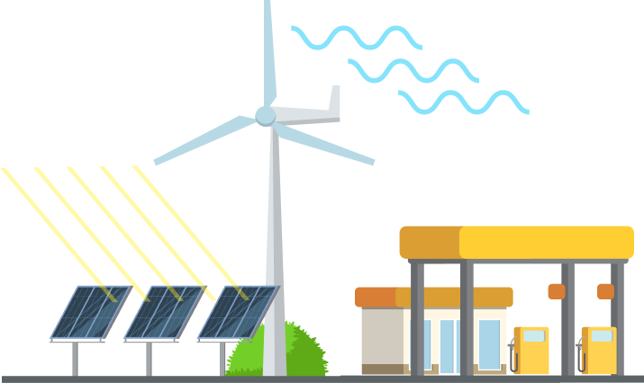 Business energy comparison illustration